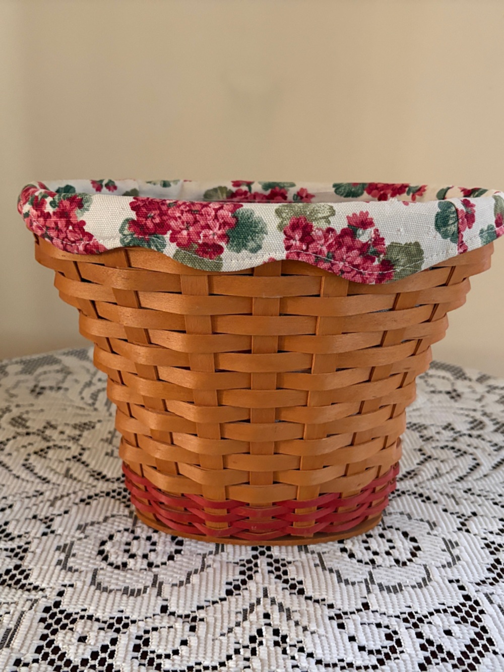 Vintage 2002 Longaberger Geranium Basket-SIGNED